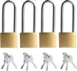 Set of 4 Keyed Padlocks, 3.4 Inch Long