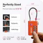 TSA Approved Unpickable Luggage Lock - Orange
