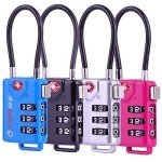 TSA-Approved Cable Luggage Locks with Combo Reset