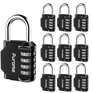 Puroma 10-Pack Waterproof 4-Digit Combination Locks
