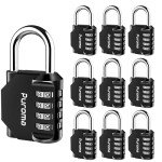Puroma 10-Pack Waterproof 4-Digit Combination Locks