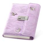 Targonixus A5 Lock Diary for Women - Purple Butterfly