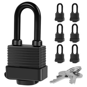 Keyed Alike Outdoor Padlock Set - 6 Pack