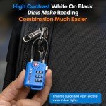 TSA-Approved Cable Luggage Locks with Combo Reset