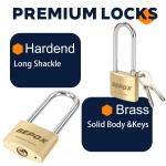 SEPOX 4-Pack Heavy-Duty Brass Padlocks, Keyed Alike