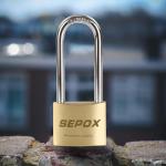 SEPOX 4-Pack Heavy-Duty Brass Padlocks, Keyed Alike