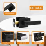 10 Pack Matte Black Keyless Privacy Door Levers