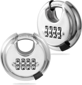 2 Pack Stainless Steel 4-Digit Combination Locks