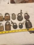 Set of 12 Vintage Padlocks with Working Keys