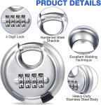 2 Pack Stainless Steel 4-Digit Combination Locks