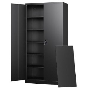 Lockable Metal Garage Storage Cabinets with Adjustable Shelves