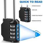 2 Pack Waterproof 4 Digit Combination Padlocks