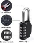 2 Pack Waterproof 4 Digit Combination Padlocks