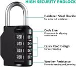 2 Pack Waterproof 4 Digit Combination Padlocks