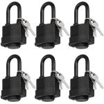 6 Pack Heavy Duty Waterproof Keyed Alike Padlocks