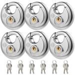 HOX Stainless Steel Keyed Disc Padlock 6-Pack