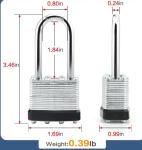 24 Long Padlocks With Matching Keys - 24 Pack
