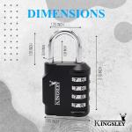 4-Digit Combination Padlock for Gym Lockers - 2 Pack