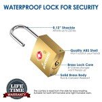 TSA Approved Brass Travel Luggage Locks – 4 Pack