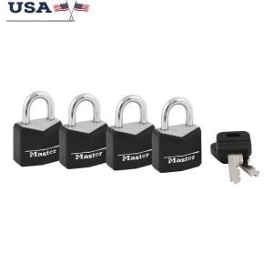 Durable Solid Body Steel Padlocks 4 Pack