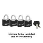 Durable Solid Body Steel Padlocks 4 Pack
