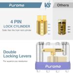 Puroma Heavy-Duty Padlocks 4-Pack with 8 Keys