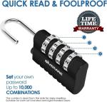 4 Pack Keyless 4-Digit Resettable Padlocks