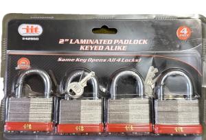 2” Laminated Padlock Set - Keyed Alike