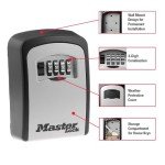 Outdoor Wall Mount Key Lock Box – 5-Key Capacity