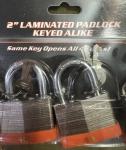 2” Laminated Padlock Set - Keyed Alike