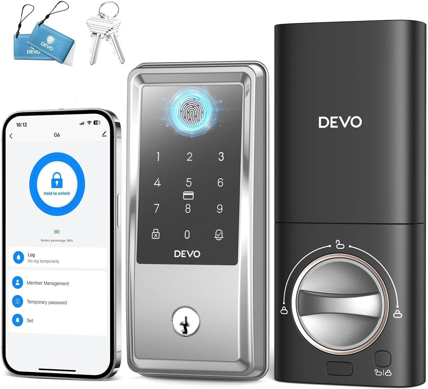 Devo 6-in-1 Fingerprint Smart Door Lock