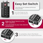 Fosmon TSA Luggage Locks, 4 Digit Combination 2 Pack