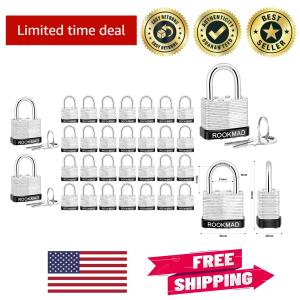 Eco-Friendly Heavy-Duty Padlocks with 30 Keys