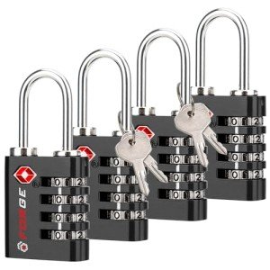 Forge Dual-Opening TSA Approved Travel Locks (4 Pack)