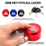 Heavy Duty Hidden Shackle Puck Locks - 3 Pack