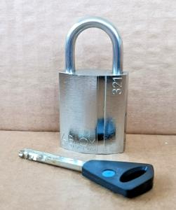 Abloy 321 Chrome Brass Padlock with Key