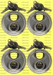 4-Pack Stainless Steel Discus Padlocks - Keyed Alike
