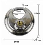 4-Pack Stainless Steel Discus Padlocks - Keyed Alike