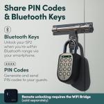 igloohome New Smart Padlock 2 (SP2), The Toughest Smart Padlock – Generate Access from Anywhere with The Mobile app (iOS/Android) – No WiFi Needed, Waterproof & Rechargeable