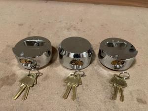 Hidden Shackle Padlocks - 3 Keyed Alike Locks