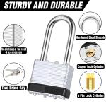 6 Pack Black Laminated Steel Padlocks with Keys