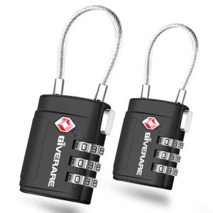 2 Pack TSA Luggage Locks with Custom Combinations