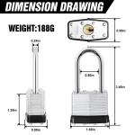 6 Pack Black Laminated Steel Padlocks with Keys