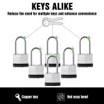 6 Pack Black Laminated Steel Padlocks with Keys