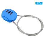 Small Blue Combination Lock - 3 Digit Padlock