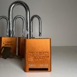 Set of 5 American Lock 1100 Orange Padlocks