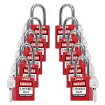 10 Red Lockout Tagout Locks Set - Keyed Different
