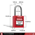 10 Red Lockout Tagout Locks Set - Keyed Different