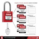 10 Red Lockout Tagout Locks Set - Keyed Different