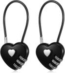 Red Heart-Shaped 3-Digit Combination Padlock